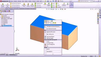 solidwork 3d çizim ekstruzyon ile katilama