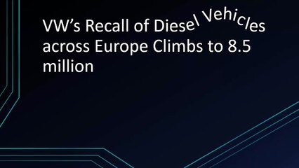 VW’s Recall of Diesel Vehicles across Europe Climbs to 8.5-million