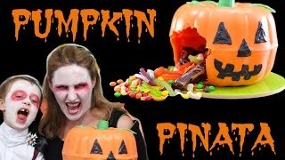 Halloween Pumpkin PINATA Jack O Lantern Smash Cake | Cooking With SQUISH