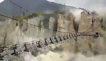 Old bridge is shaking in Gilgit during Earthquake