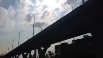 During the earthquake Metro bus bridge scenes