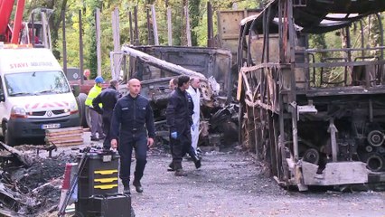 Accident de Puisseguin: l'enlèvement des épaves débute