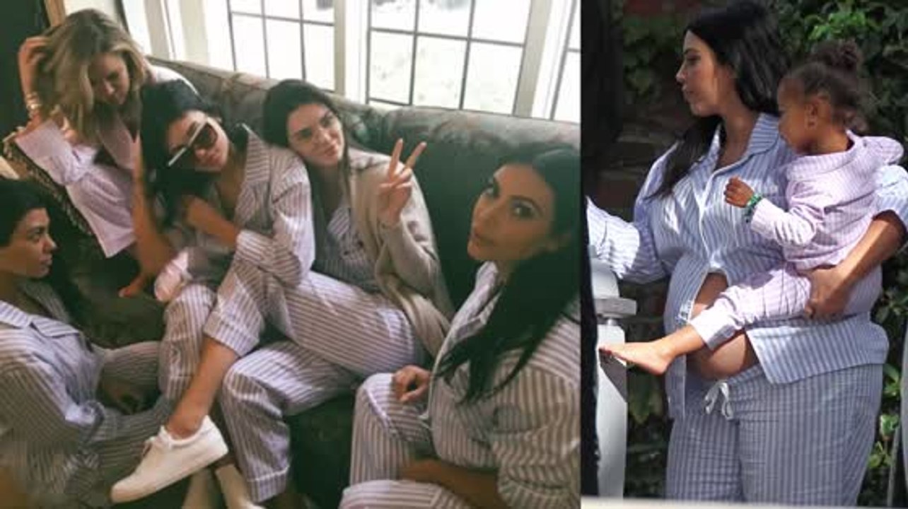 Kim Kardashian im Schlafanzug bei ihrer Baby-Party