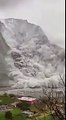 Landslide in Pakistan caused by the earthquake