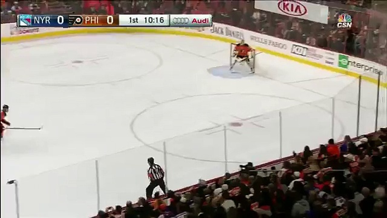 Mason spins around to clear puck off goal line