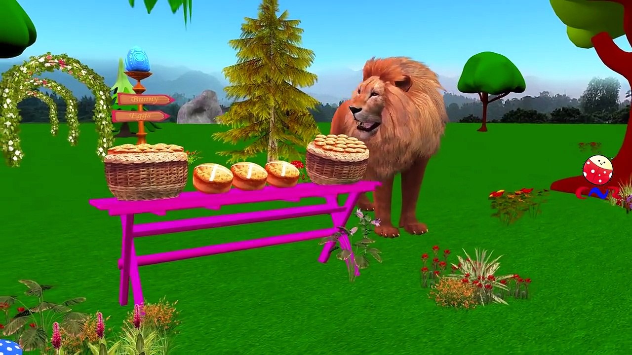 Lion Cartoon Singing Hot Cross Buns Nursery Rhymes For Children And Kids