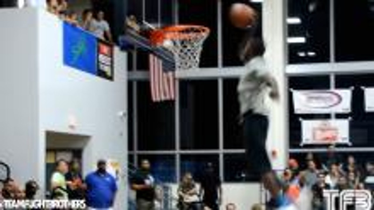 Will Button Tries Double Between The Legs Dunk