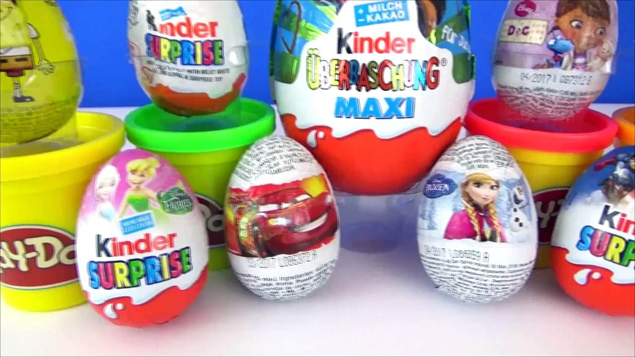 SURPRISE EGGS: Kinder Disney Frozen Cars Minions Avengers Spongebob Kinder Maxi