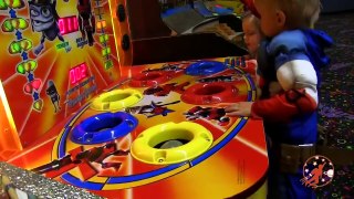 Indoor Playground Fun with Little Superheroes Captain America and Princess Elsa