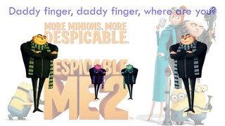 Despicable Me 2 Finger Family Song Daddy Finger Nursery Rhymes gru Girl Minion Antonio Ful