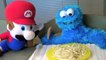 Cookie Monster Eats Spaghetti Mario Cooks for Sesame Street Cookie Monster and Eats Cookie