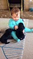Two puppies hugs and kisses laughing Baby! Ooowww...