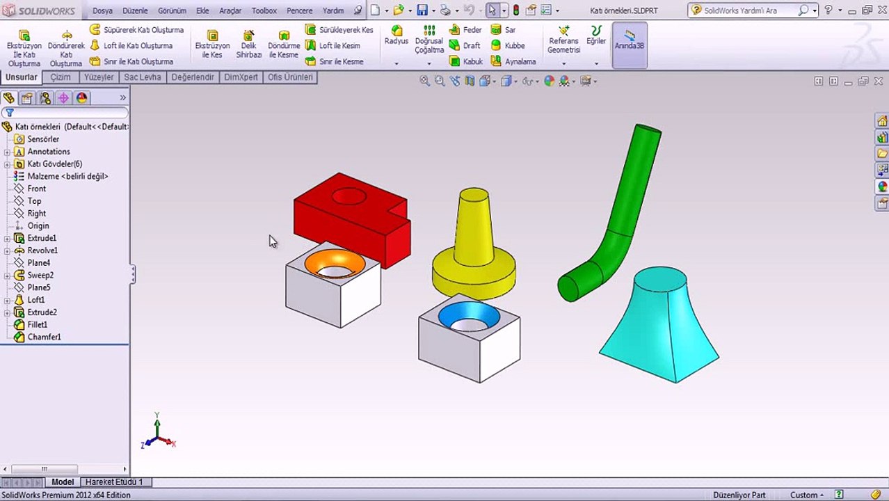 Solidworks eğitim loft ile katilama