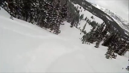 Skier Follows Path Right Off The Mountain Cliff-Entertainment Stuff-by Funny Videos Collection