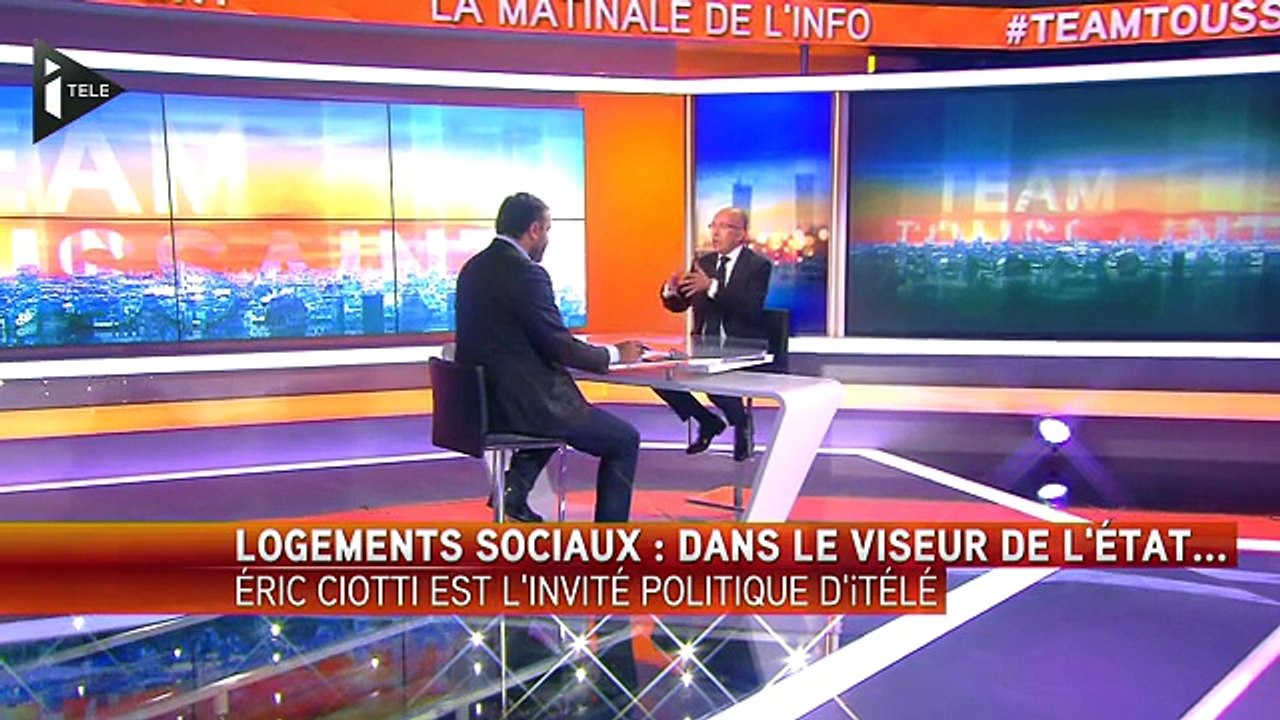 Eric Ciotti était l'invité de Bruce Toussaint sur iTélé