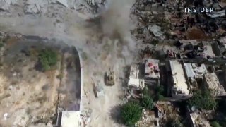 Drone footage of Battle in damascus
