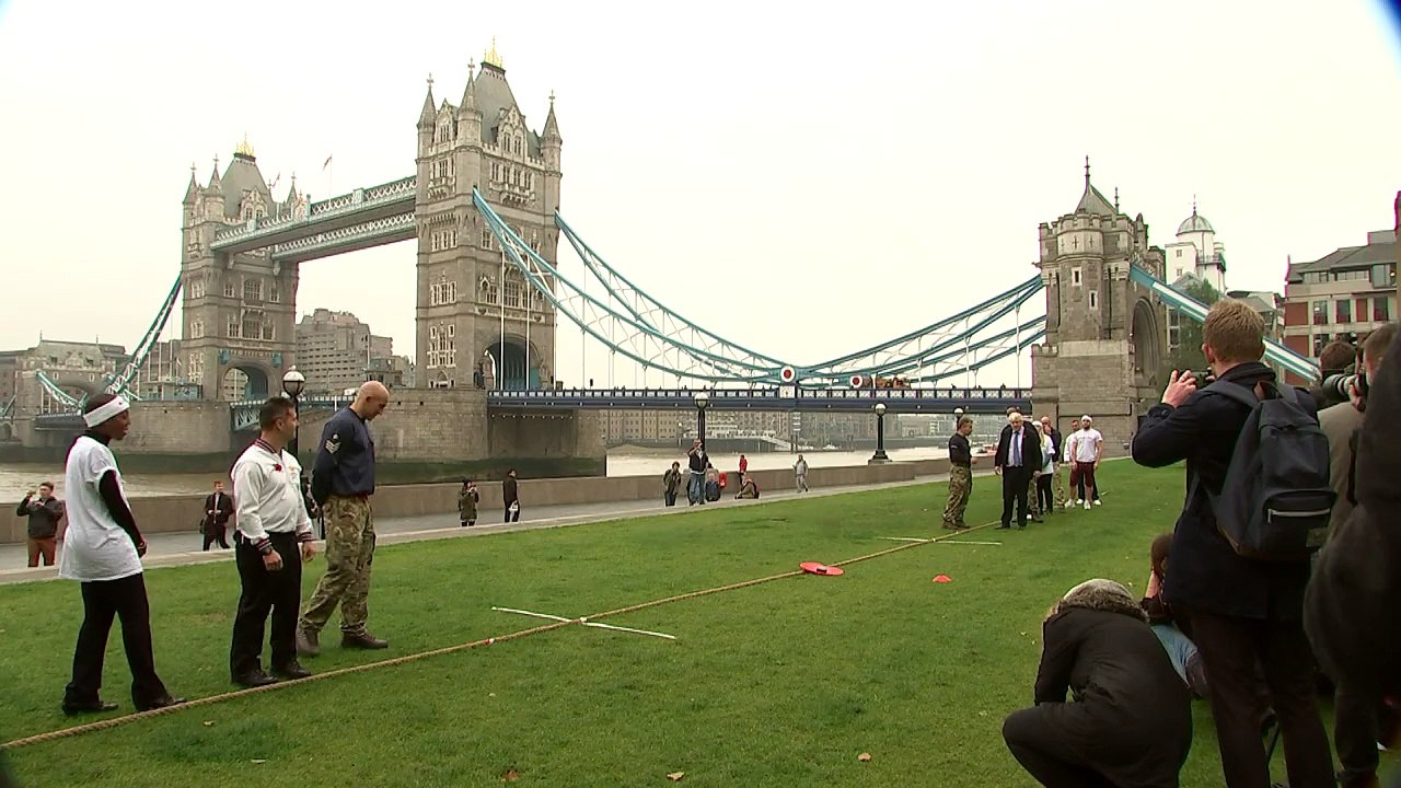 Tug-of-war takes down Boris at Poppy Appeal Launch