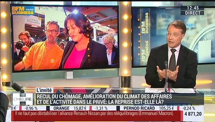 Recul du chômage: "Nous sommes dans la bonne direction, mais il faut persévérer dans la baisse des coûts des entreprises et continuer à déverouiller le marché du travail", François Asselin - 27/10