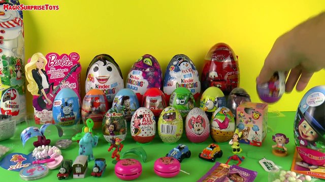 46 Surprise Eggs Kinder Surprise Mickey Mouse Dora the Explorer Monsters Maxi Tom and Jerr