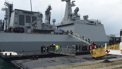 Cérémonie d'accueil du groupe école de la marine coréenne