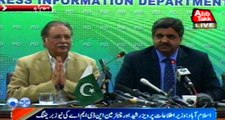 Islamabad Information Minister Pervez Rasheed and Chairman NDMA news briefing