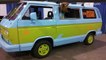Man takes off pants on top of Scooby-Doo Mystery Machine