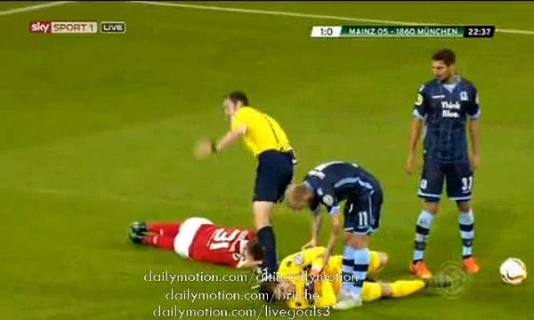 Jairo Samperio Gets Hard Injured - Mainz 05 v. 1860 Munchen - DFB Pokal - 27.10.2015
