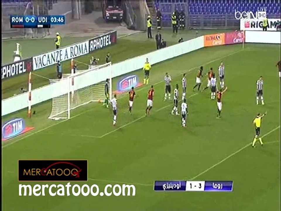 A اهداف مباراة ( روما 3-1 أودينيزي )  الدوري الإيطالي الدرجة