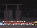 Six year old crushed by heavy iron gate