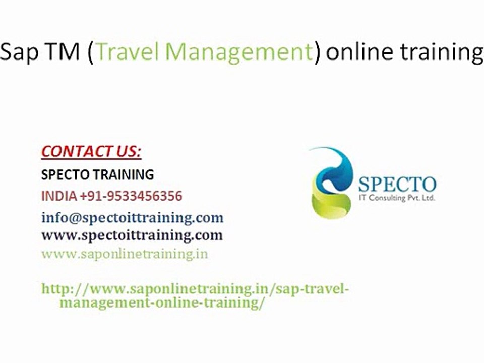 Sap TM(travel management) online training in canada