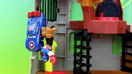 Captain America McQueen & Captain America use the Jedi Force against Star Wars Darth Vader
