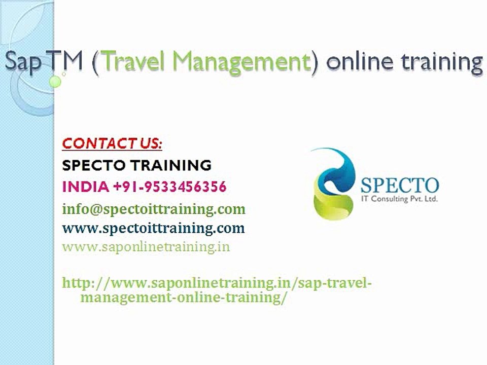 Sap TM(travel management) online training in dubai