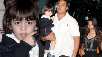 (VIDEO) Spotted: AbRam Khan With Sister Suhana Outside Airport