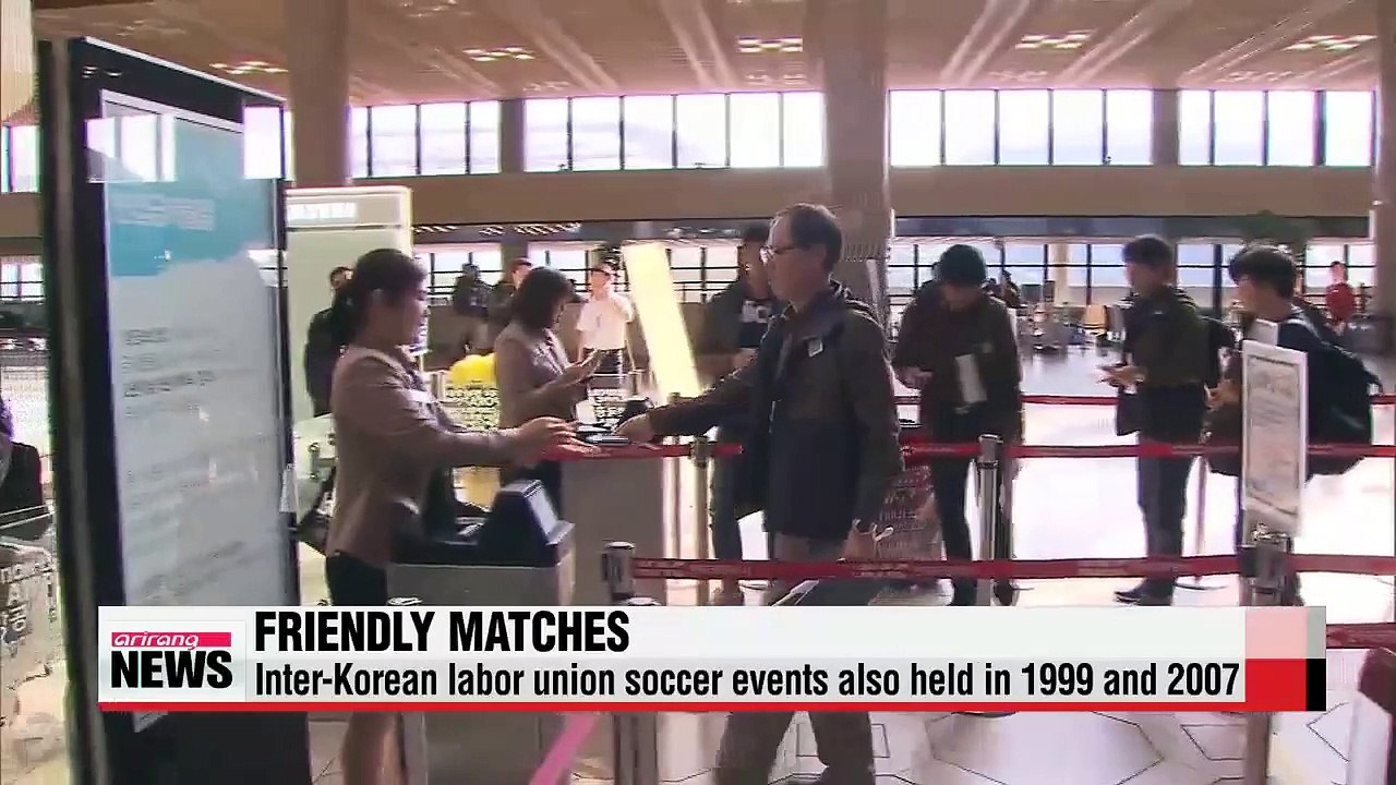 S. Korean labor union departs to Pyongyang for friendly soccer matches