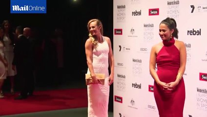 Female athletes on the red carpet at the Women's Health awards