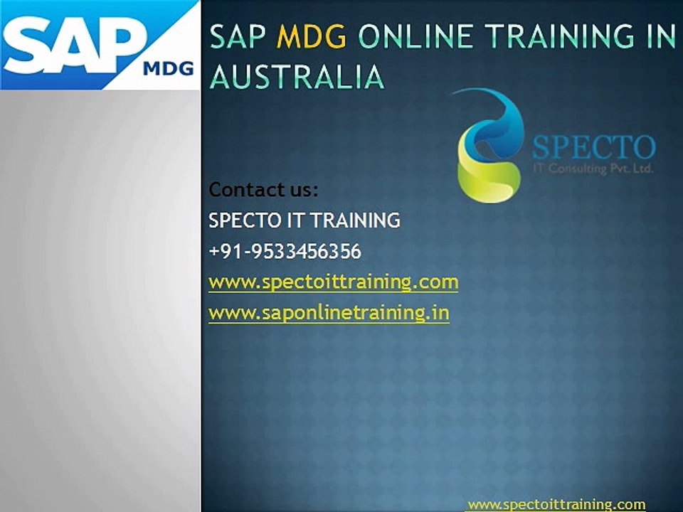 sap mdg online training
