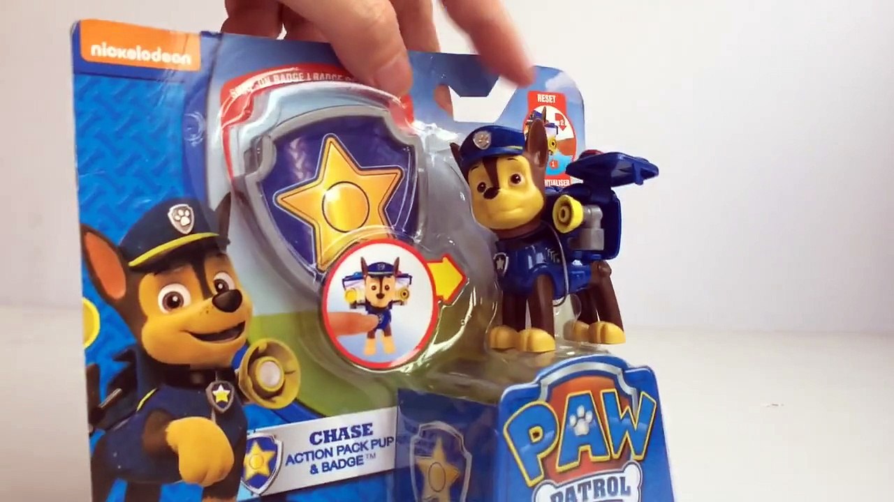 Paw Patrol Chase Action Pack Pup and Badge Nickelodeon - Unboxing Demo Review