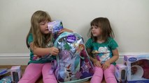 Disney FROZEN Videos Backpack Surprise Frozen Surprise Eggs ELSA ANNA Toys PEZ Candy Play