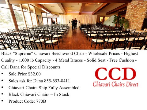 Chiavari Chairs Direct - Black Chiavari Chair with Free Cushion