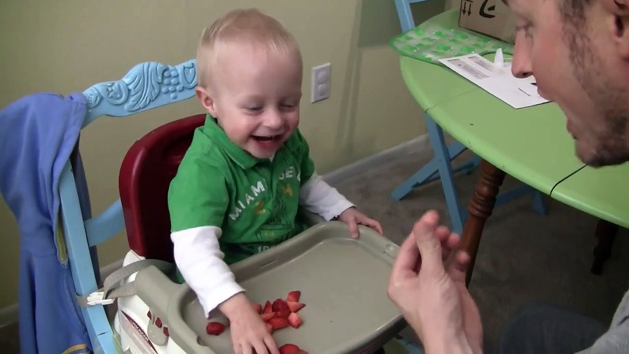 Baby Micah Laughing Hysterically Feeding Daddy - Funny Babies