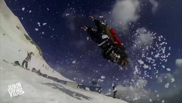 Backflip Trio On Snow Skis Tandem Tricks