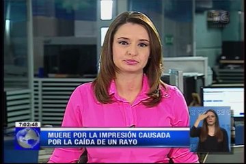 Mujer muere por la impresión causada por la caída de un rayo