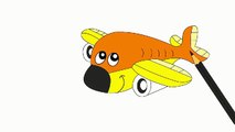 Coloring Books for Children - AIRPLANE or AEROPLANE (Kids Cartoons, Play Demo) (
