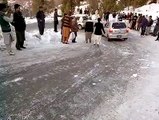 funny skidding during snow fall