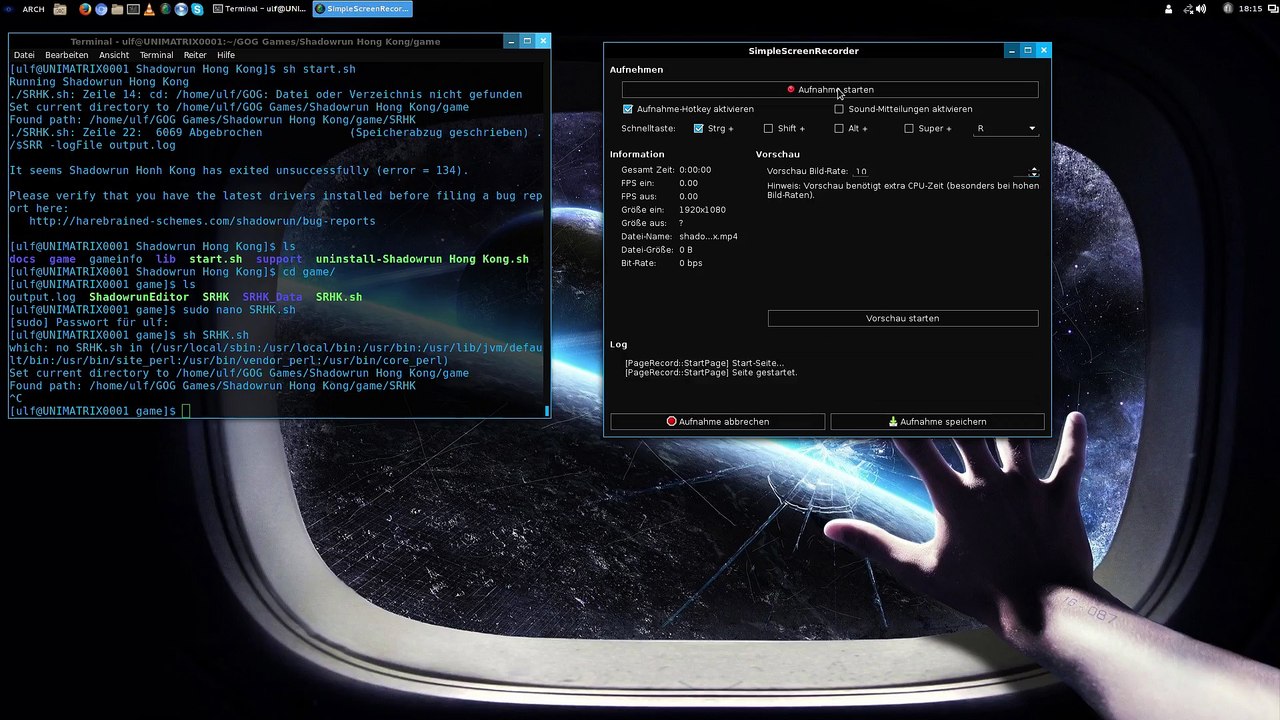 Arch Linux : Shadowrun Hong Kong [native + mesa 11.0.4]