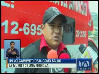 Volcamiento en Chimborazo deja como saldo una persona muerta
