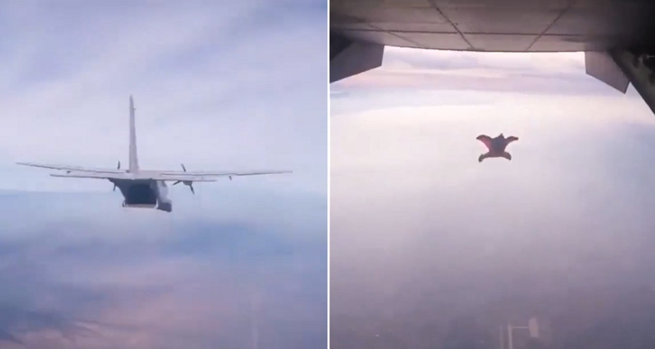 Men In Wingsuits Fly Into a Plane