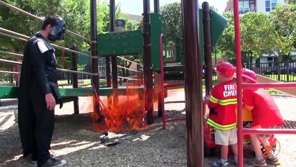 Little Heroes 6 Firemen With Their Fire Engine Teaching Darth Vader Fire Safety