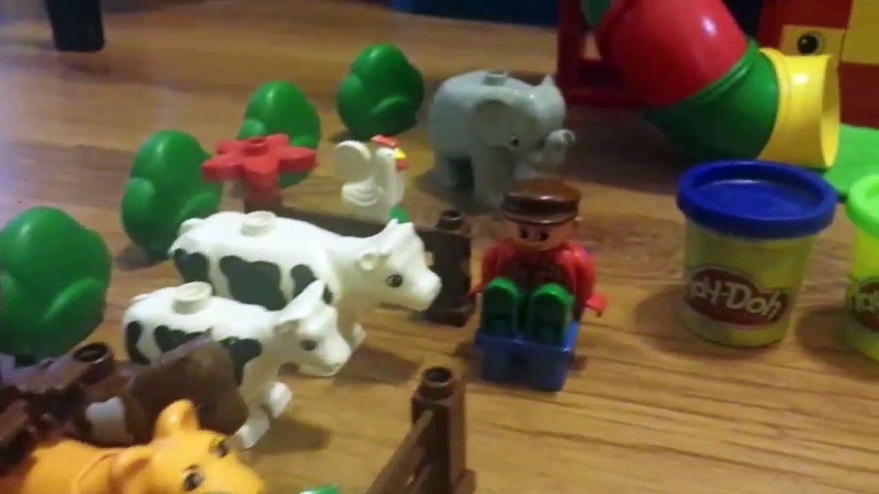 Brinquedos Lego Play-Doh Farm Lego Zoo surprise egg Massinha Old Mc Donalds