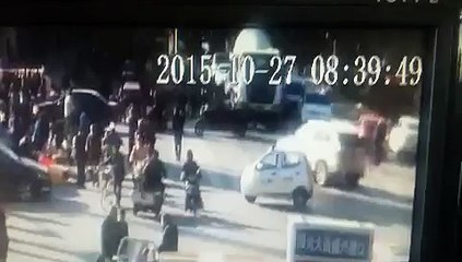 Woman run over by truck